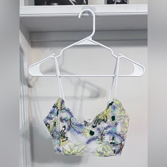 FINAL PRICE Urban Outfitters Embroidered Cropped Top - Picture 1 of 5